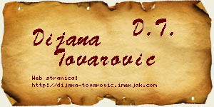Dijana Tovarović vizit kartica